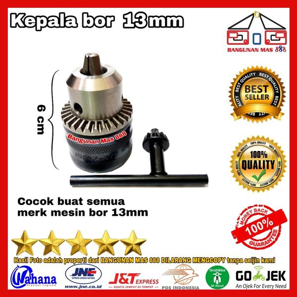 KEPALA BOR 13 MM - KEPALA BOR UKURAN KECIL - KUNCI KEPALA BOR