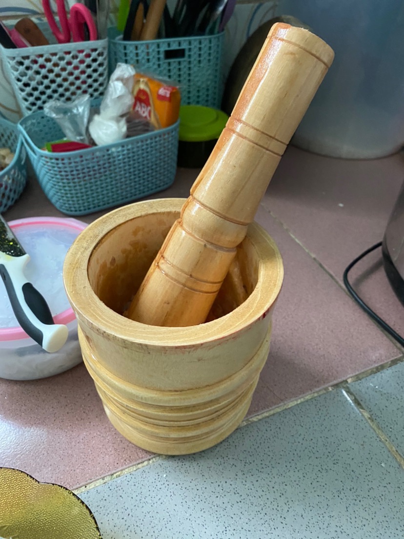 Termurah Set Lumpang Kayu Kecil + Alu / Tumbukan Kayu Ulekan Kayu Peralatan Masak Alat Dapur