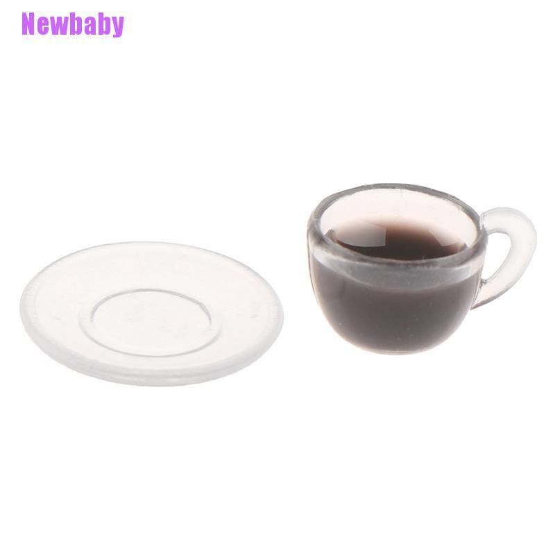 Newbaby Mainan Miniatur Cangkir Kopi Skala 1: 12 Untuk Aksesoris Rumah Boneka