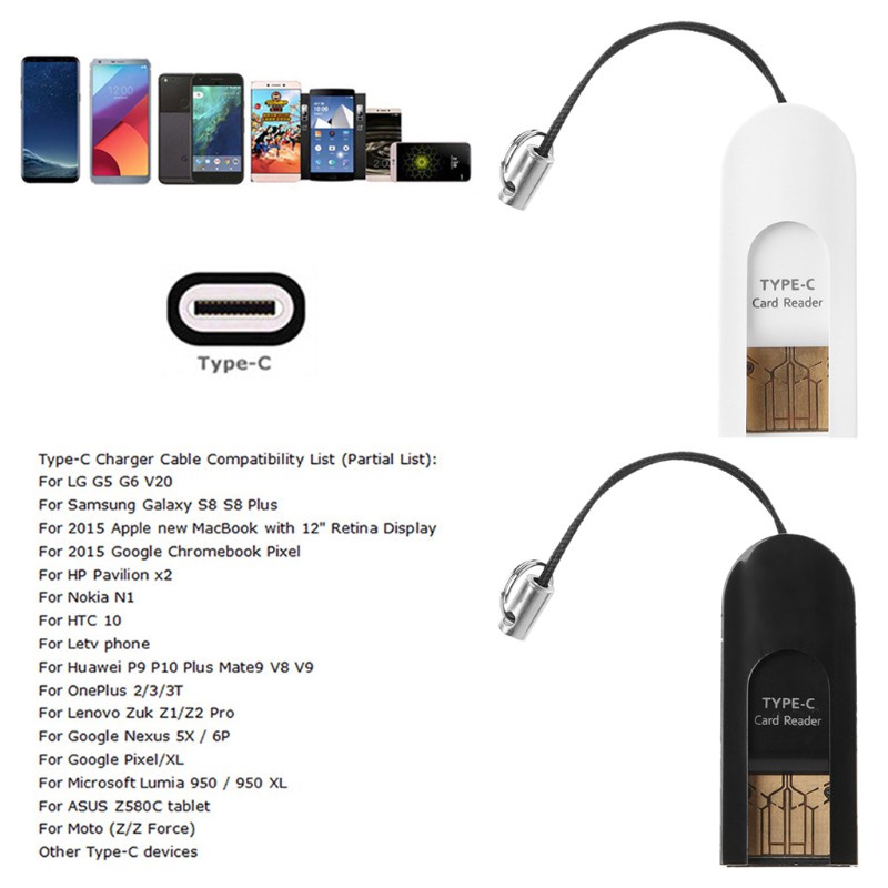 Vivi Card Reader Adapter Usb Tipe C Ke Usb 2.0 Tipe A Micro Sd Tf