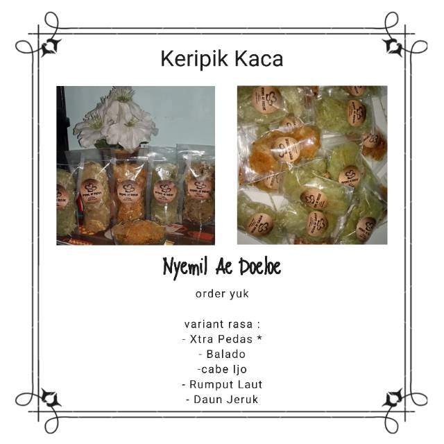 

KRIPIK KACA / 50GR / 5 PCS 20K / PROMO /M MURAH