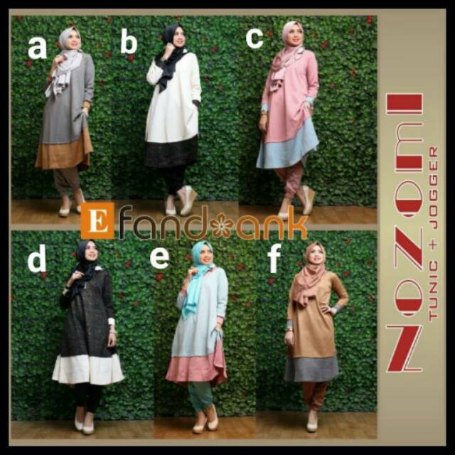 sale Baju butik nozomi by efandoank original busana muslim wanita tunik celana jogger agrabutik