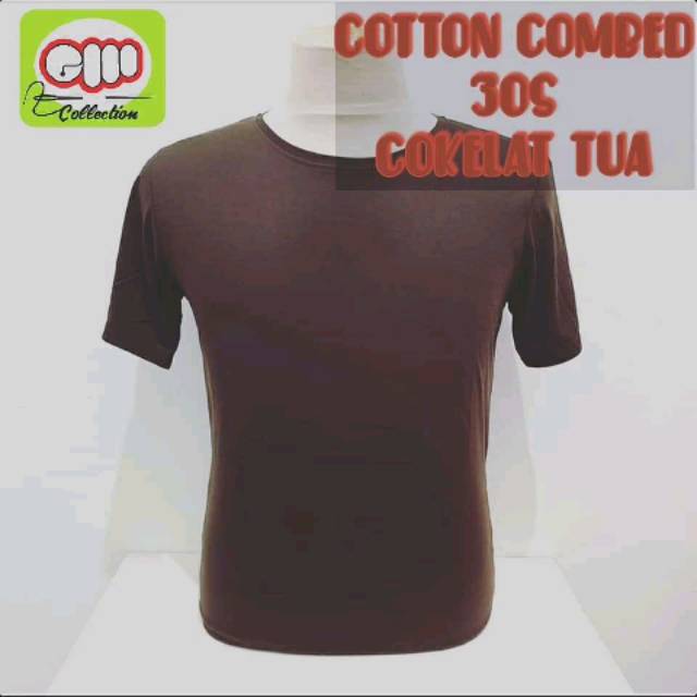 Kaos polos coklat tua