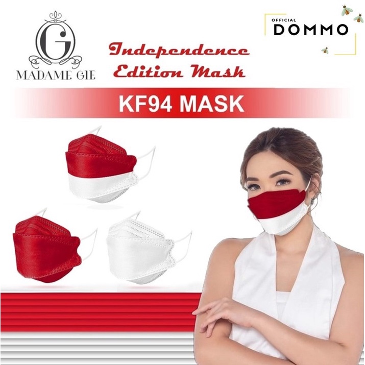 Monsoon - Madame Gie Protect You KF94 Merah Putih - Masker 1Pcs | Edisi Kemerdekaan RI KE-76