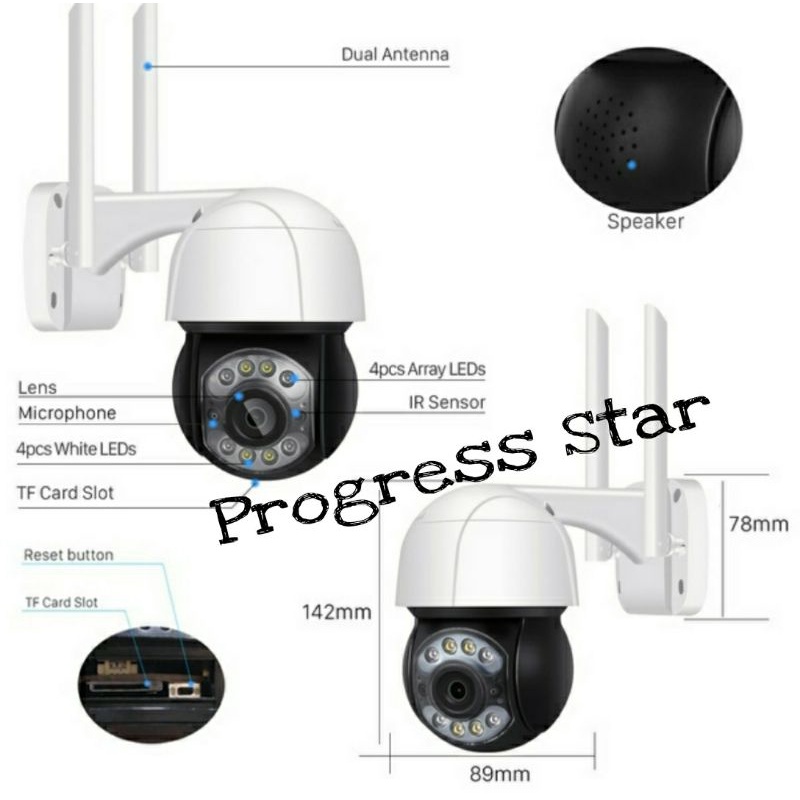 IP CAMERA OUTDOOR SPEED DOME PTZ 8MP APP ICSEE / CCTV WIRELESS COLORVU