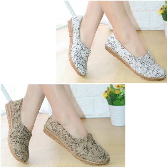  Sepatu  Wanita  Flat Shoes Teplek Rajut  HRS03 Shopee  Indonesia