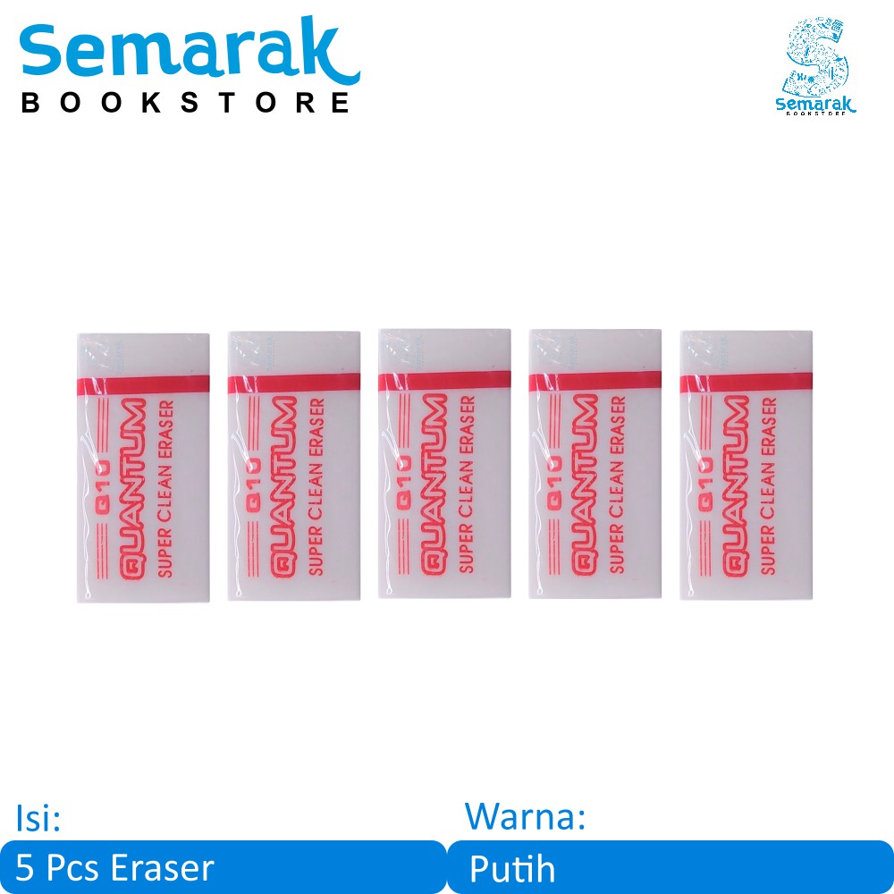 

Xtra Clean Dust Free Penghapus Kecil Quantum Q10 Eraser - Putih [5 Pcs]