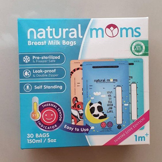 Natural Moms Breast Milk Storage - Kantong ASI perah natural mom 150ml  Isi 30 Pcs
