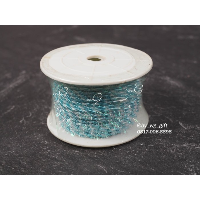 

Pita Tali Tambang Bulu Kilap; Warna Biru Muda ; Panjang 20 yard