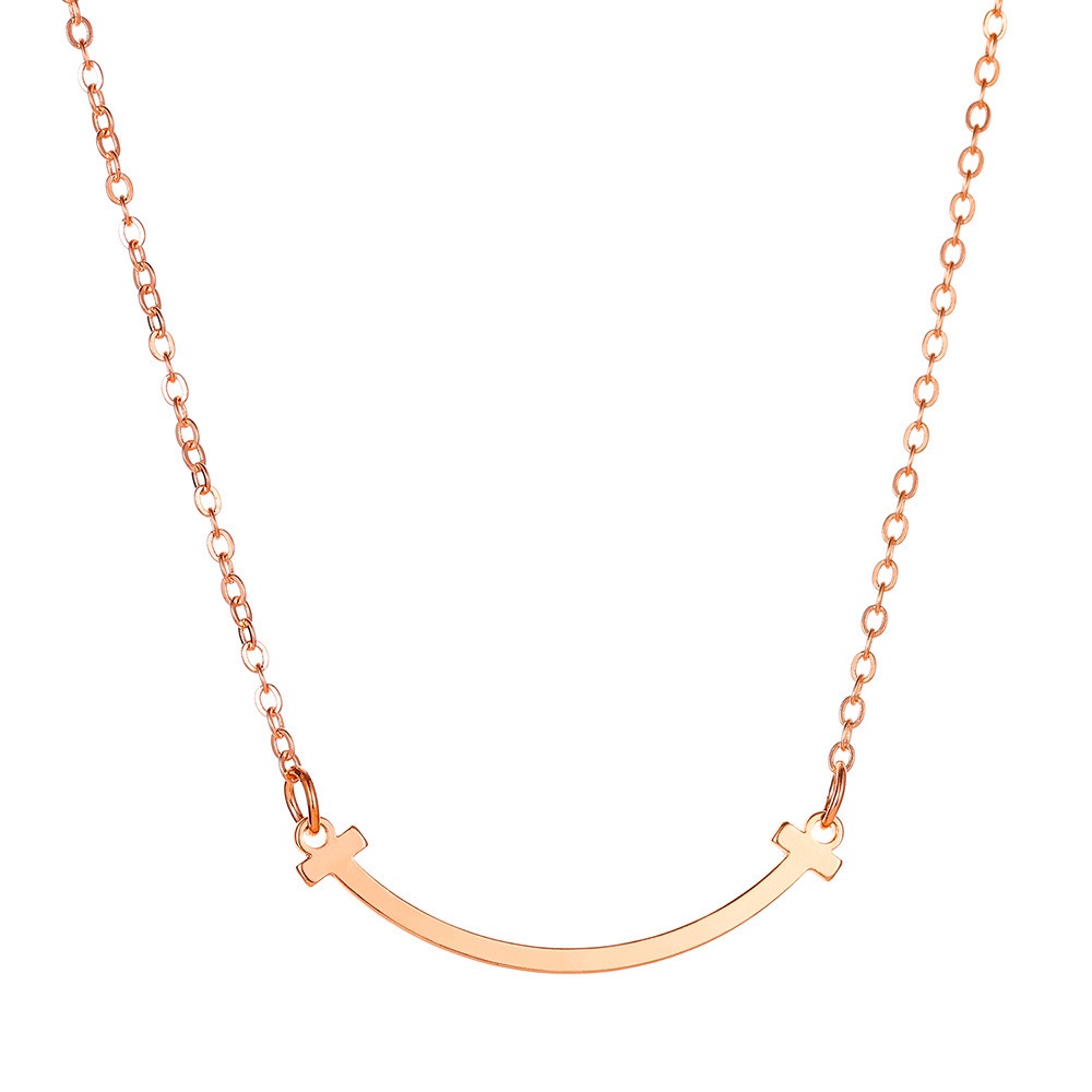 Smile Clavicle Chain Silver Gold Choker Alloy Kalung untuk Wanita