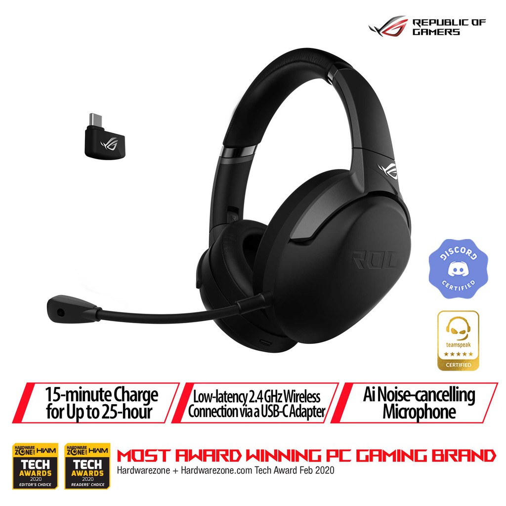 Asus ROG Strix GO 2.4 Wireless AI Noise Cancelling Gaming Headset 24