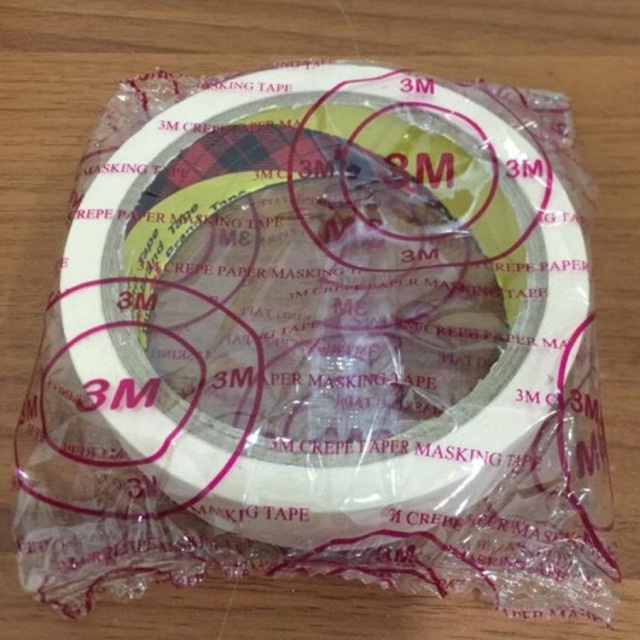 

3M Lem kertas 1” inci.( 2.5cm ) merk 3M. masking tape 1inci lakban kertas cat lak ban cat