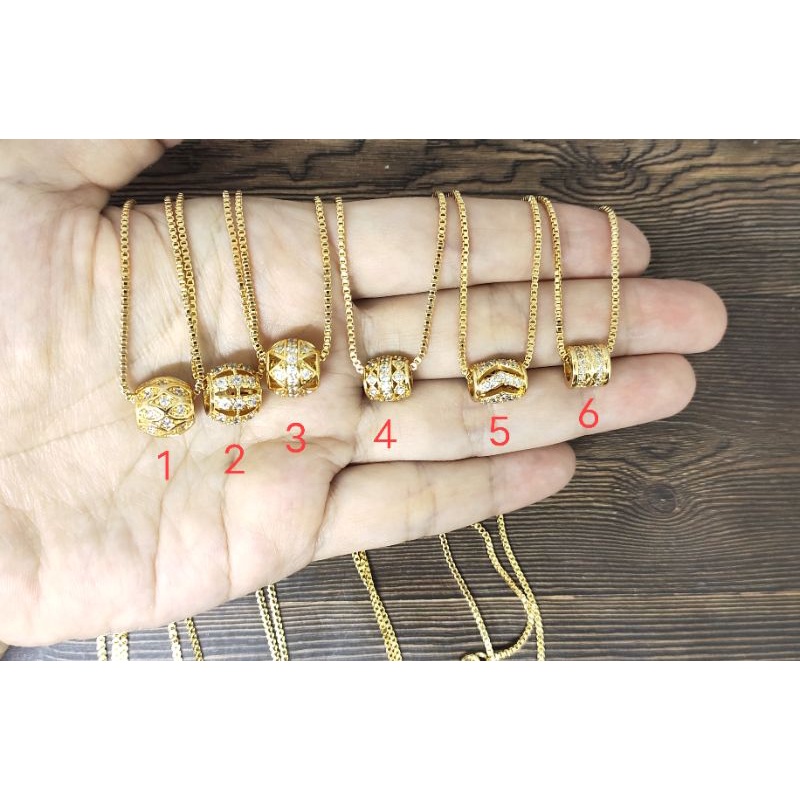 Fifi Fashion Kalung bola ring model perhiasan lapis emas K13