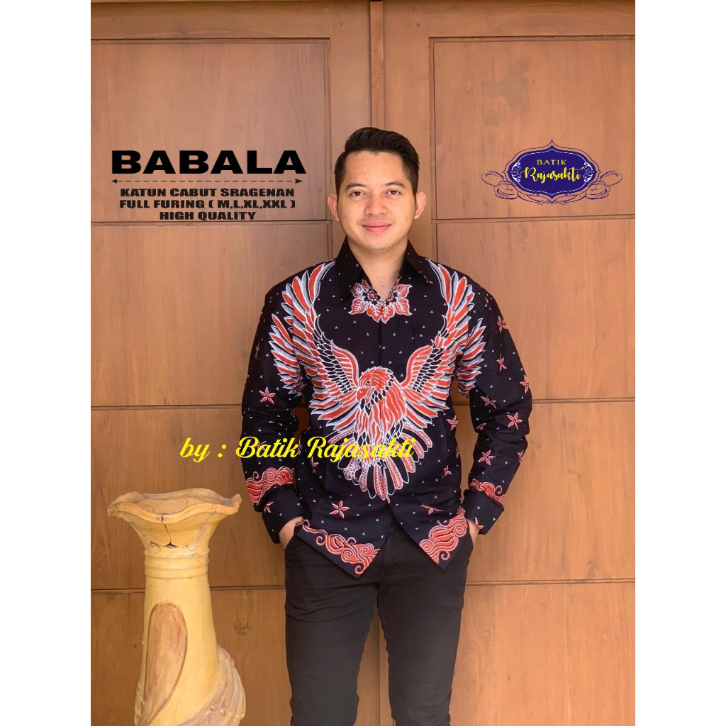 BABALA 2 RAJASAKTI KEMEJA BATIK SOLO PRIA LENGAN PANJANG LAPIS FURING ATASAN BATIK PREMIUM MODERN KATUN HALUS BAHUWIRYA  BANAMITRA BANAMITRA PUTIH BANGSAWAN BAYU PUTRA BERLIAN BIRU BHARATAYUDA BIMASENA BIRENDRA BIRU INDAH BRAHMAKERTA BRAHMAKERTA MERAH