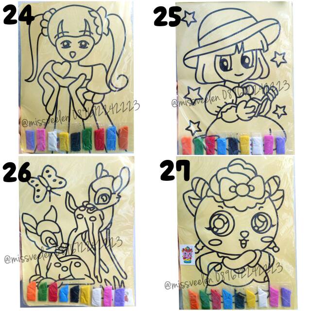 

[part 4] Lukis Pasir Warna A4 / Mewarnai Pasir ukuran A4 / sand painting