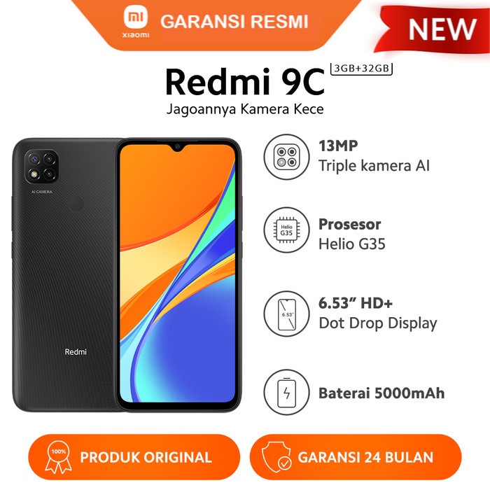 HANDPHONE XIAOMI REDMI 9 C 3/32 GB / HP XIAO MI REDMI 9C 3/32GB GARANSI RESMI