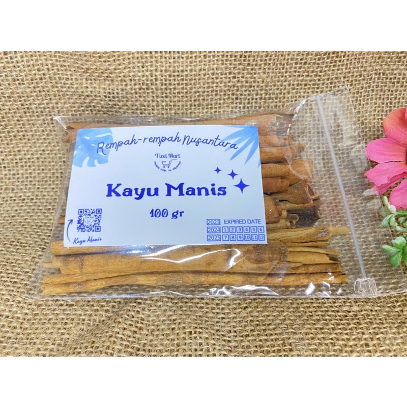 100gr | KAYU MANIS UTUH | CINNAMON | herbal asli alami bumbu dapur penyedap masakan rempah nusantara indonesia