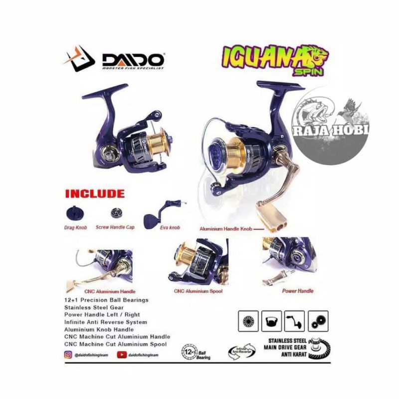 REEL DAIDO IGUANA POWER HANDLE 1000-6000