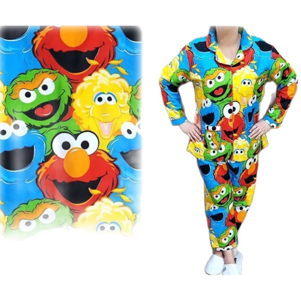 LFF - Piyama PP Dewasa Baju Tidur motif Kartun Fit to XL-Elmo