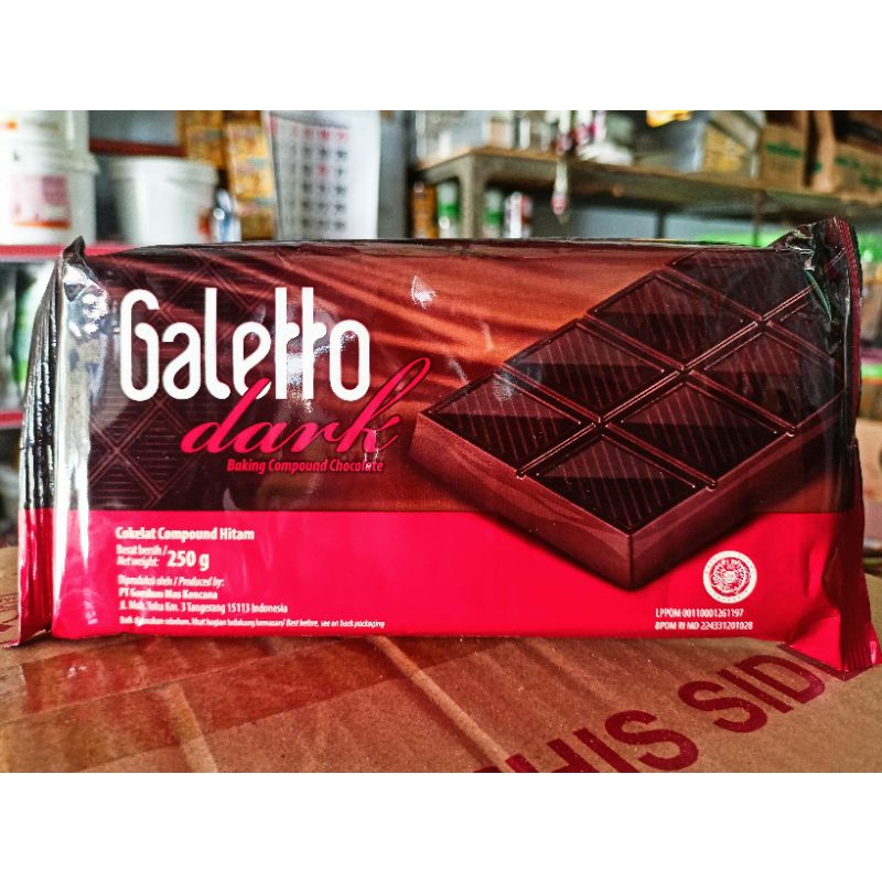 

COKLAT BATANGAN / COKLAT GALETTO DARK CHOCOLATE 250gr