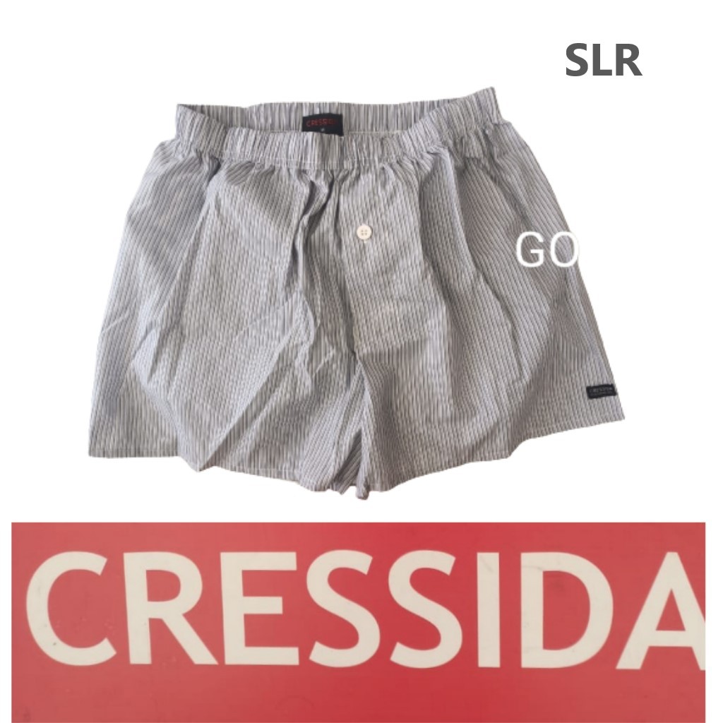 gof CRESSIDA BOXER ECD.36 Celana Dalam Katun Tebal Motif Kotak Catur Salur Celana Boxer Cowok Dewasa