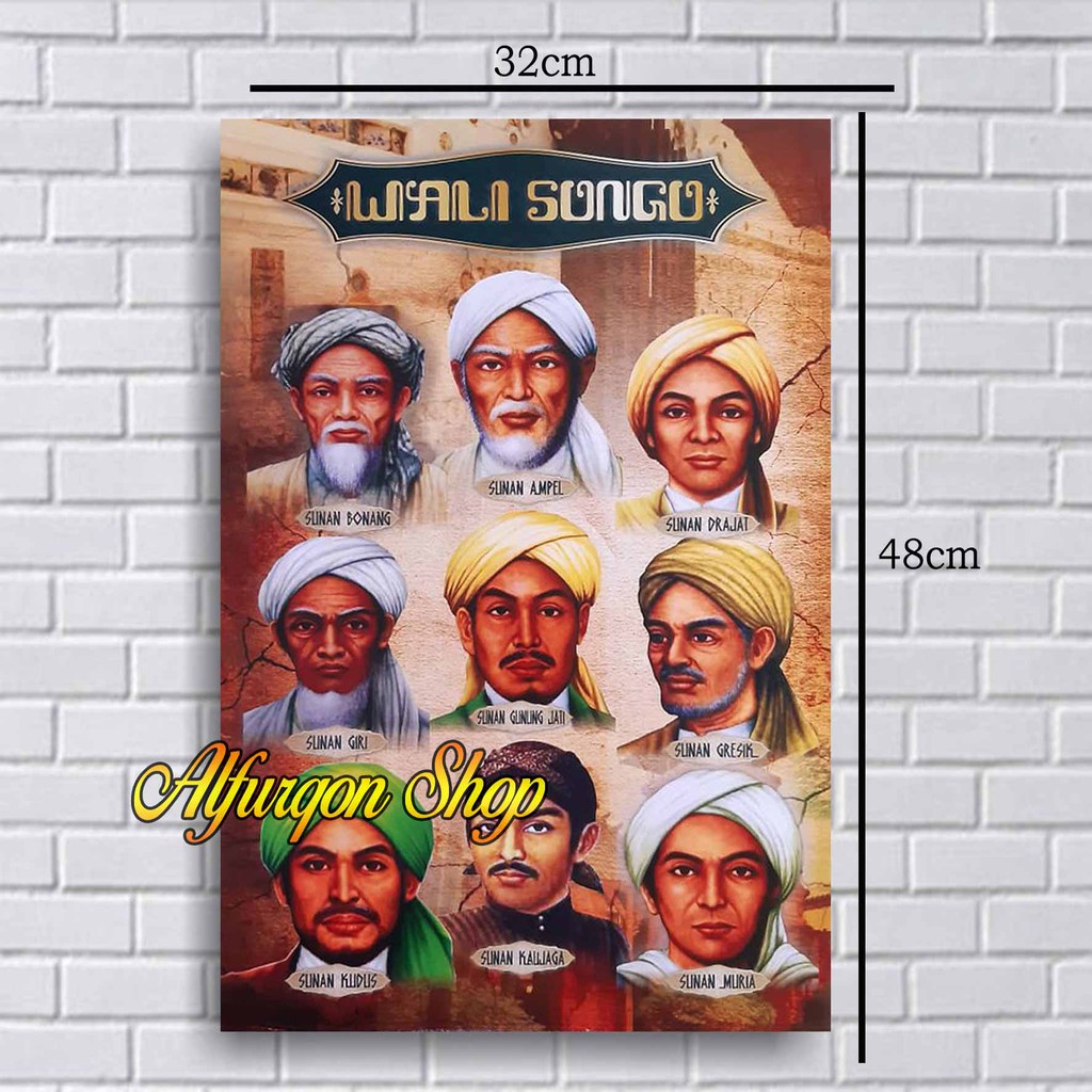 POSTER WALI SONGO / FOTO WALI SONGO / HIASAN DINDING / POSTER ULAMA