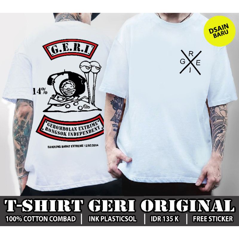 Kaos Vespa Original Geri Independent Logo Putih Shopee Indonesia