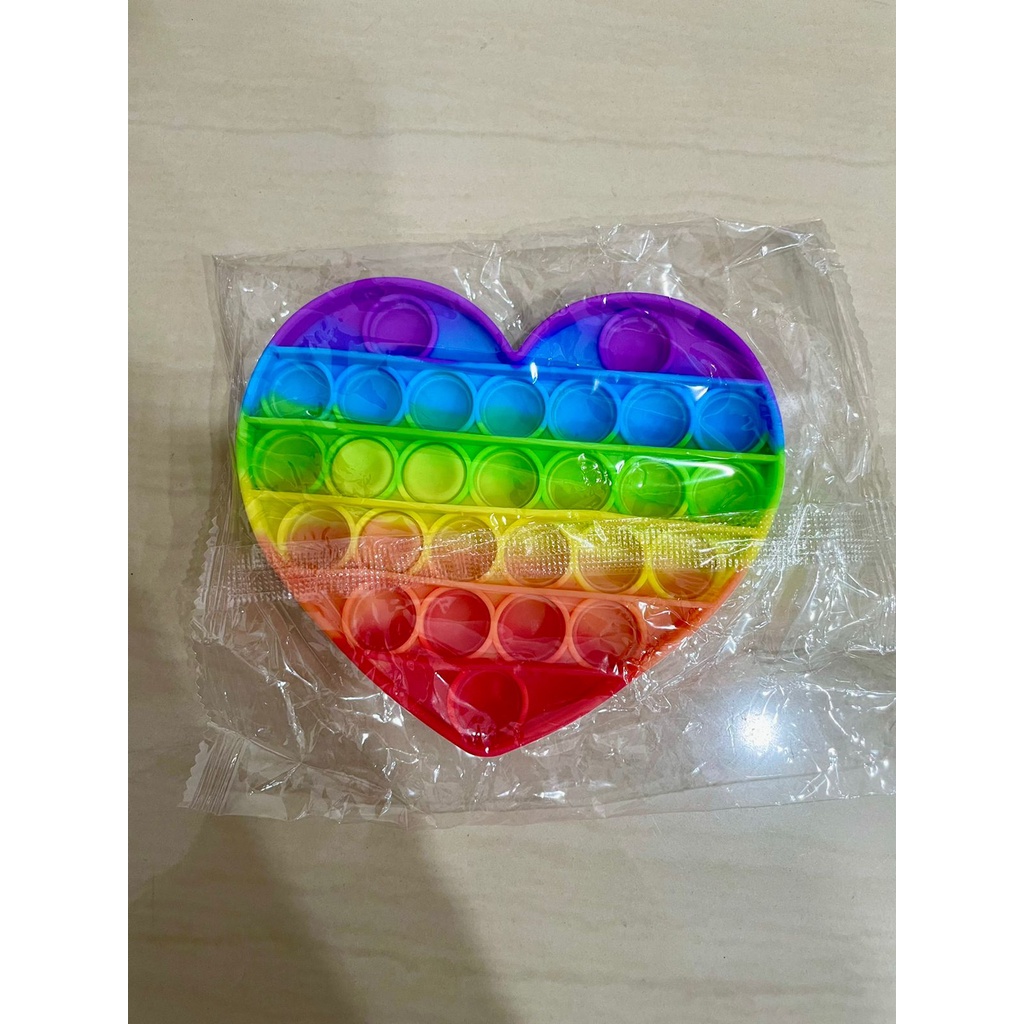 COD New Fidget Push Pop Its Mainan Anak Toys Bubble Kids Mainan Popit Murah Rainbow Pop it PASTEL-Love Rainbrow