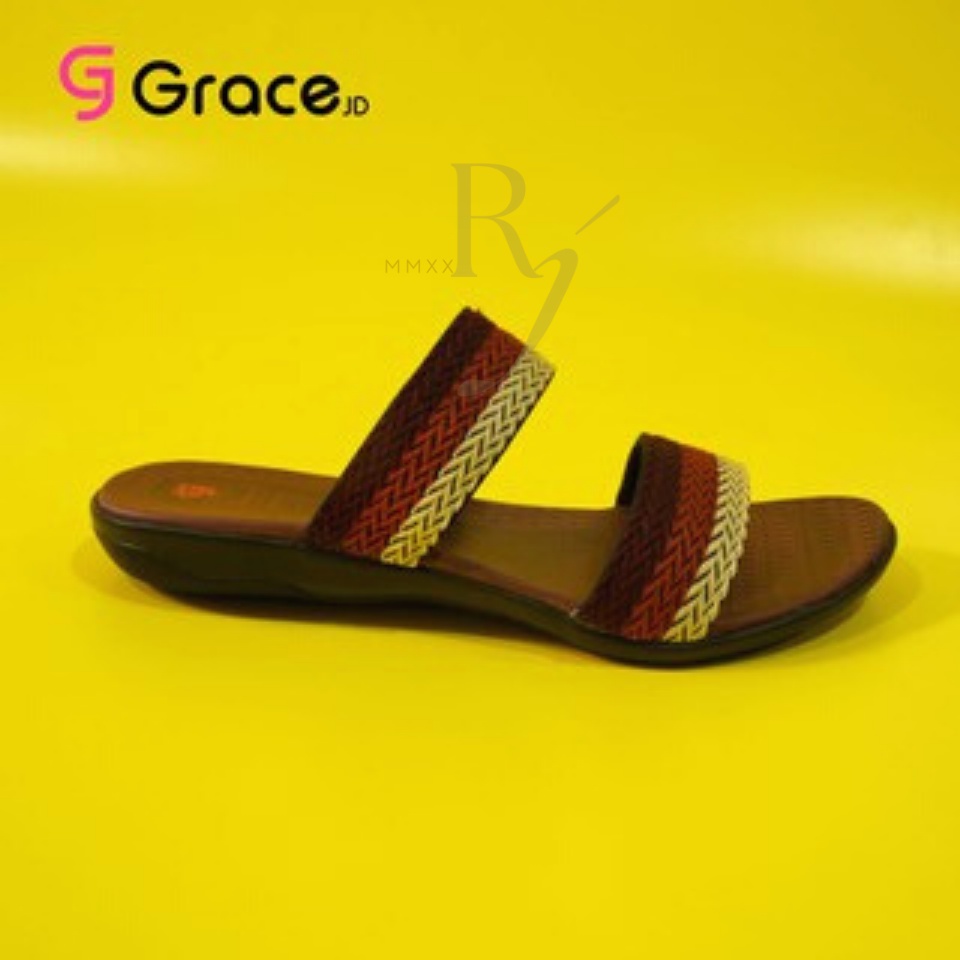 GRACE [RAJUT BAN 2] JUMBO 41-42/ Sandal Cewek Turki/ Sandal Wanita Rajut/ Sandal Tali Ban 2