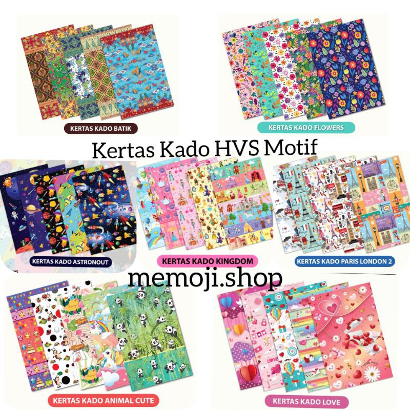 

Kertas Kado HVS 65x50cm 70gsm Motif (50pc)