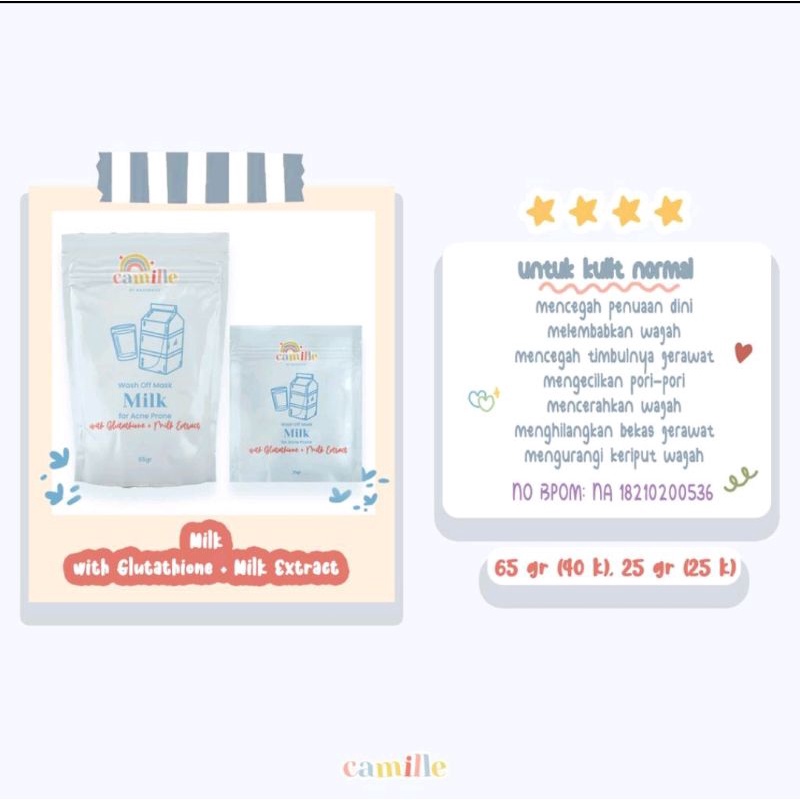LANGSUNG KIRIM ✓|| CAMILLE BEAUTE BPOM - Free Gift-Milk