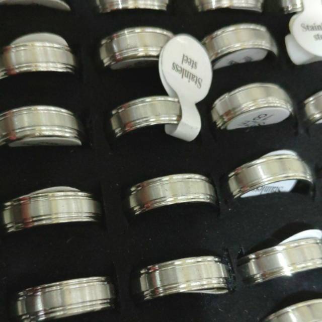 Cincin titanium isi 36 pcs morid dua garis