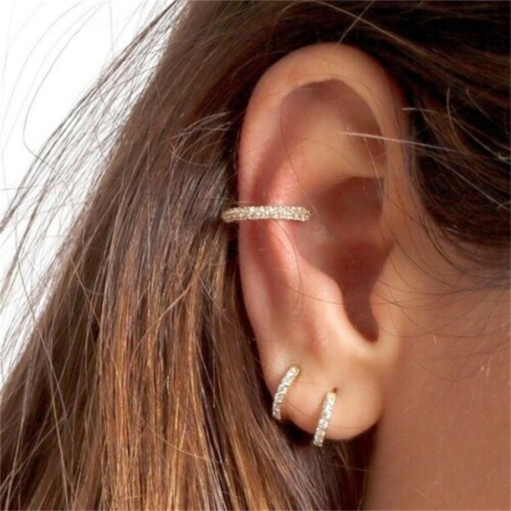 ROW Fashion Jewelry Zircon Ear Stud Gold Silver Blue CZ Ear Piercing Colorful CZ Earrings Nose Ring Helix Cartilage Tragus Women Men 8mm Body Jewelry Daith Conch Snug Cubic Zirconia