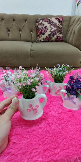 Rangkaian Bunga Plastik Lavender Artificial Bunga Tiruan Mini - Pajangan Vas Teko Keramik Vbr05