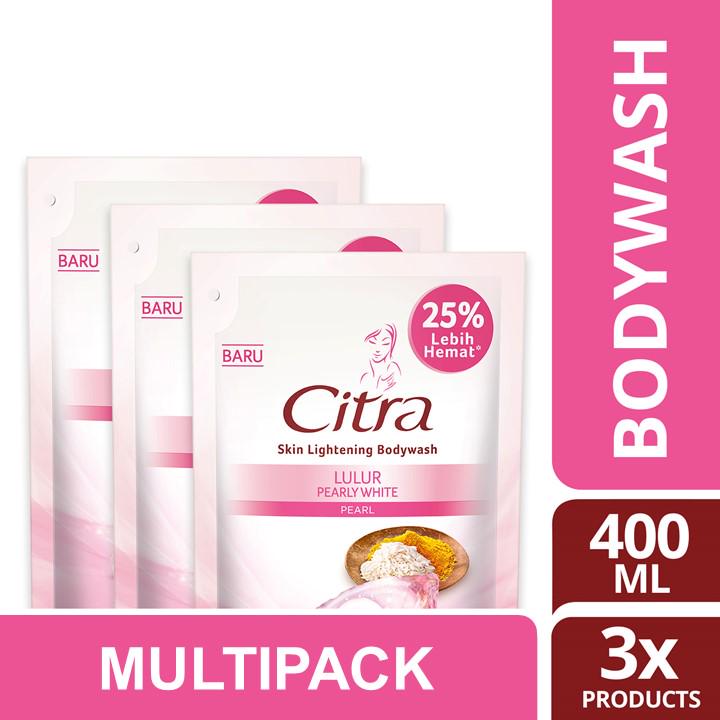 Citra Lulur Pearly White Liquid Body Wash Refill 400 ml Multi Pack