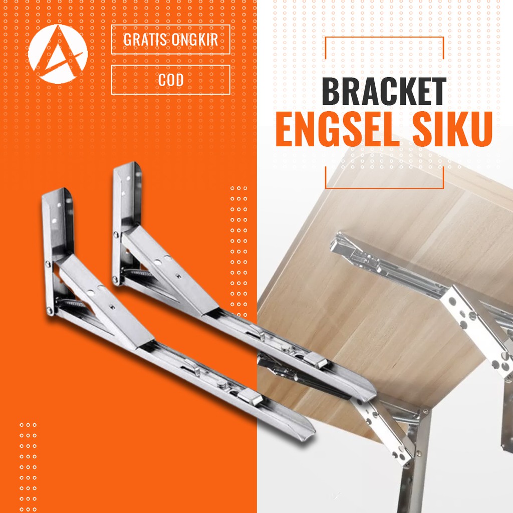 Bracket Engsel Stainless Siku Lipat Dinding
