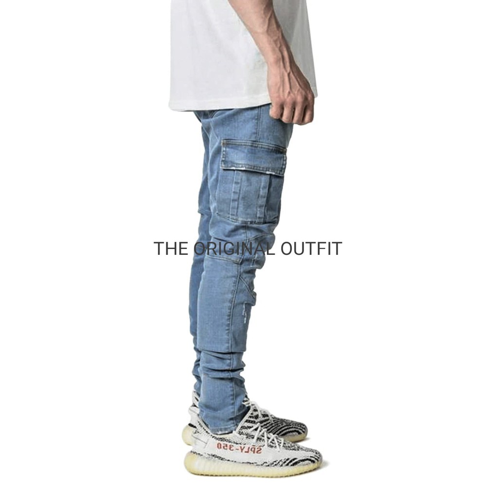 ( cod )STREETWEAR DENIM CELANA CARGO PANTS YANG LAGI HITS