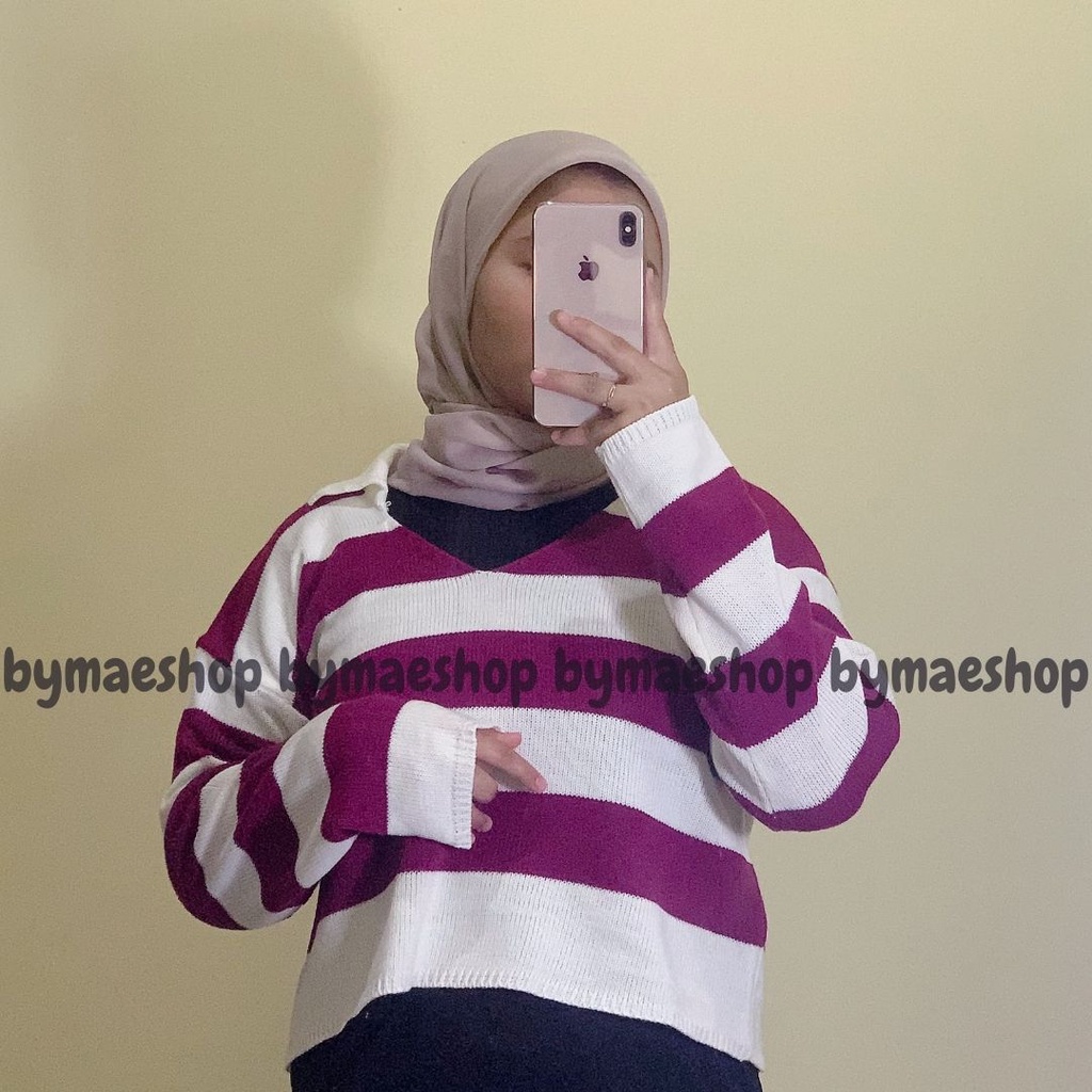 ATASAN WANITA | ALIYA BLASTER SWEATER CROP KNIT | ATASAN WANITA RAJUT | SWEATER FUJI