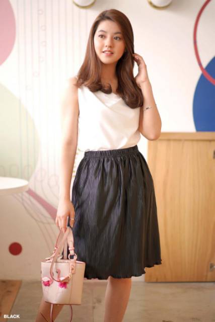 Veli Pleated Skirt Rok Plisket Mini Pendek Wanita