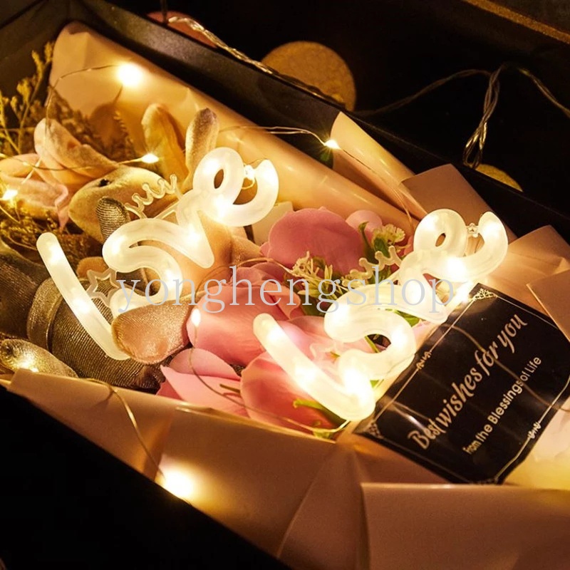 Lampu String Neon LED Bentuk Mahkota Hati Untuk Dekorasi Pernikahan