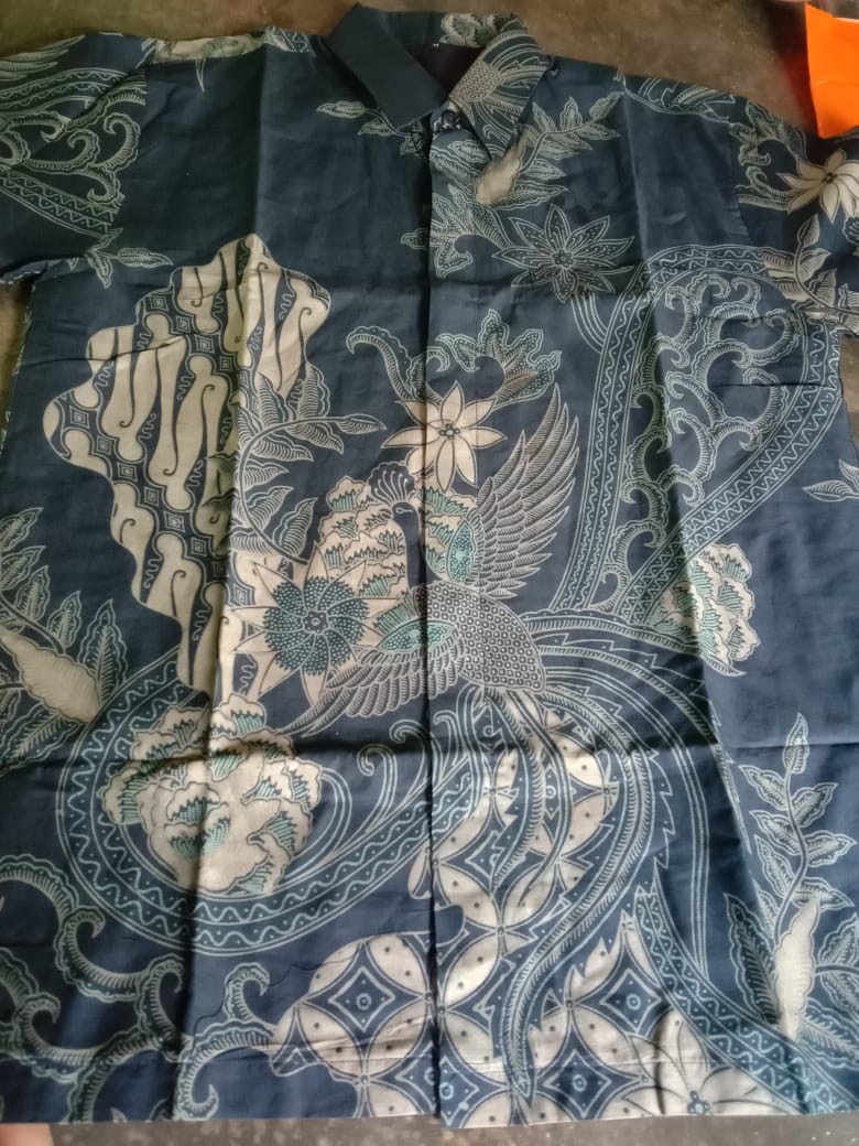 Premium Batik Pria Navy Lapis Furing Batik Lengan Panjang Batik Solo