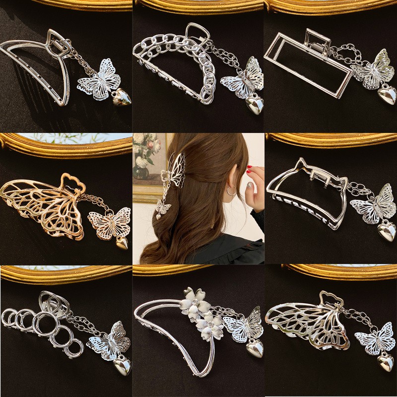 Jepit Rambut Model Butterfly Claw Bahan Metal Gaya Korea