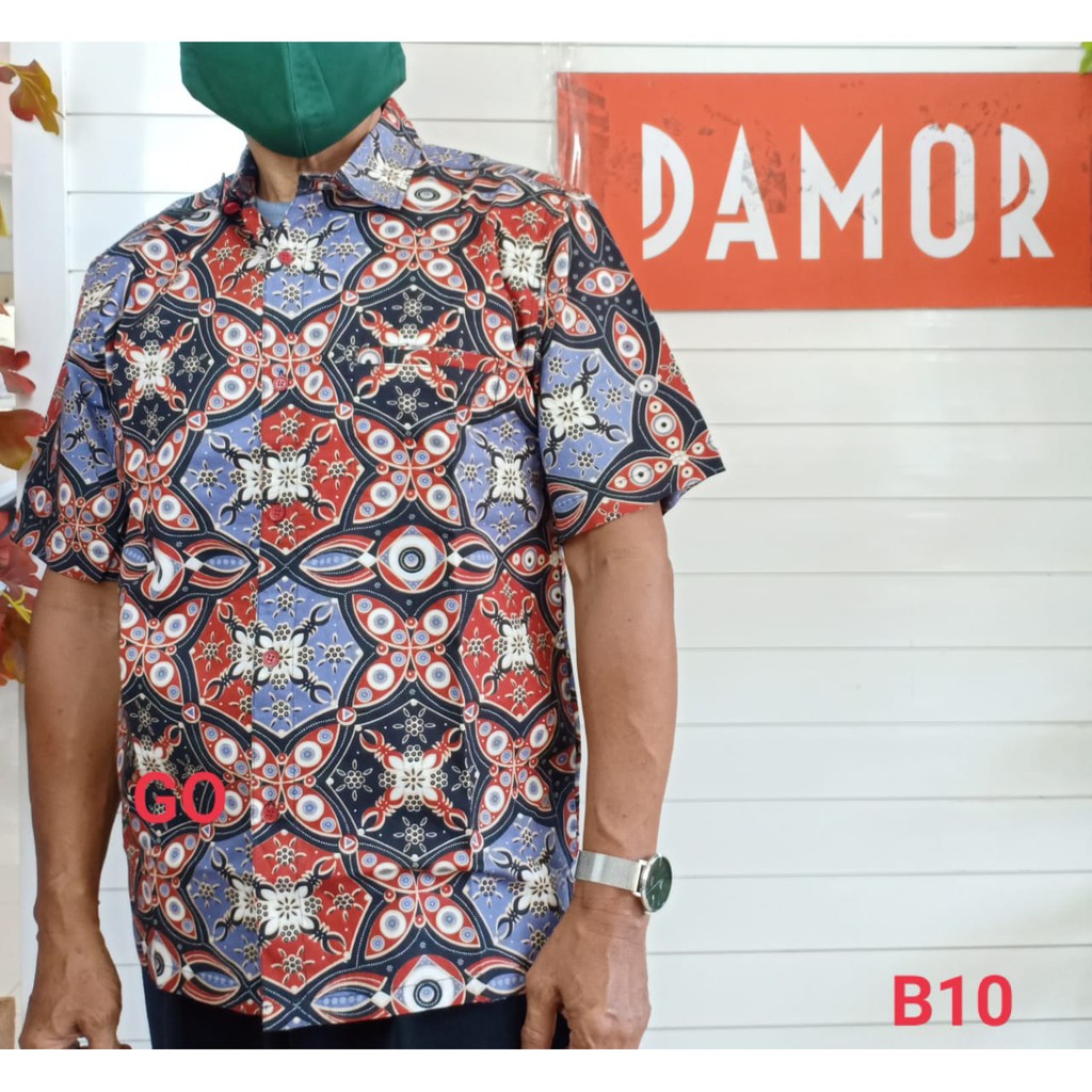 gof BRSB DAMOR (CRESSIDA) KEMEJA BATIK Cowok Pakaian Pria Baju Batik Dewasa Lengan Pendek