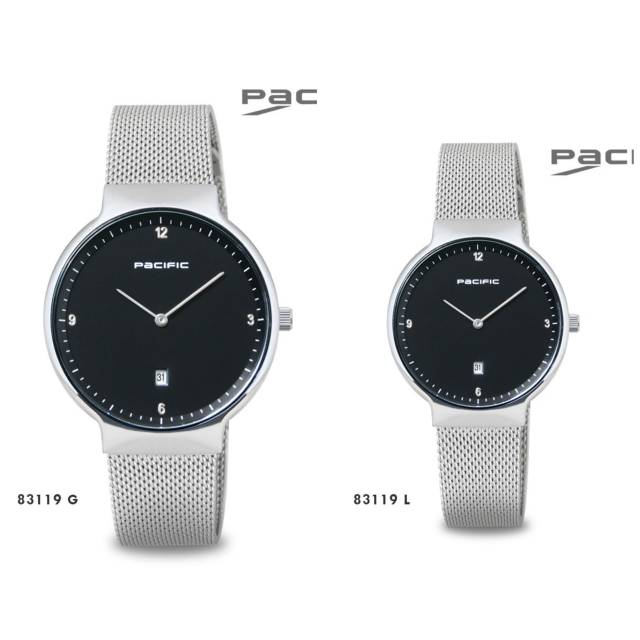 JAM TANGAN COUPLE PACIFIC 83119 SILVER ORIGINAL