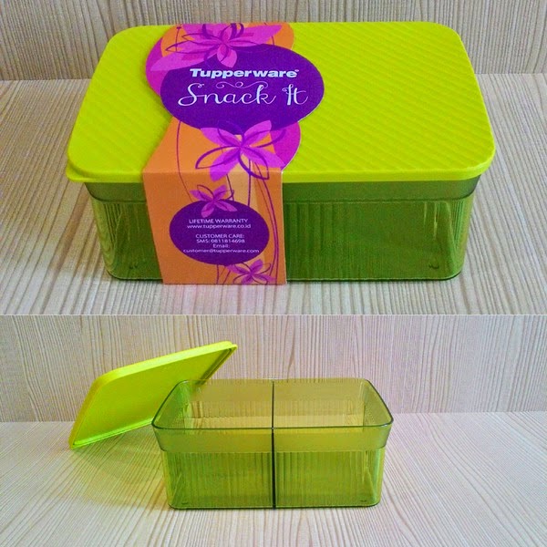 Tupperware Snack It Toples Bening Kristal Hijau Cantik