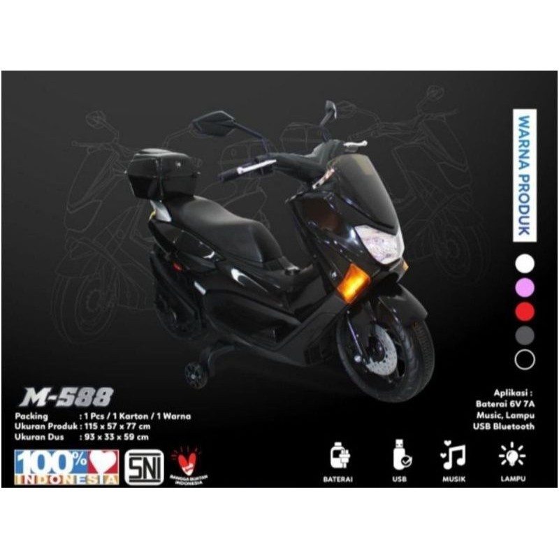 Mainan anak PMB M-588 Raid Motor balap nmax listrik aki atau Electric Ride On ATV
