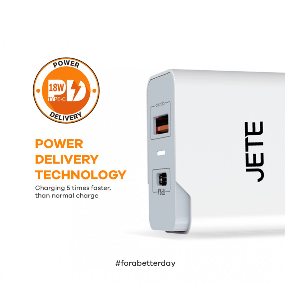 TRAVEL CHARGER JETE E2 3,1A WHITE  - ORIGINAL JETE