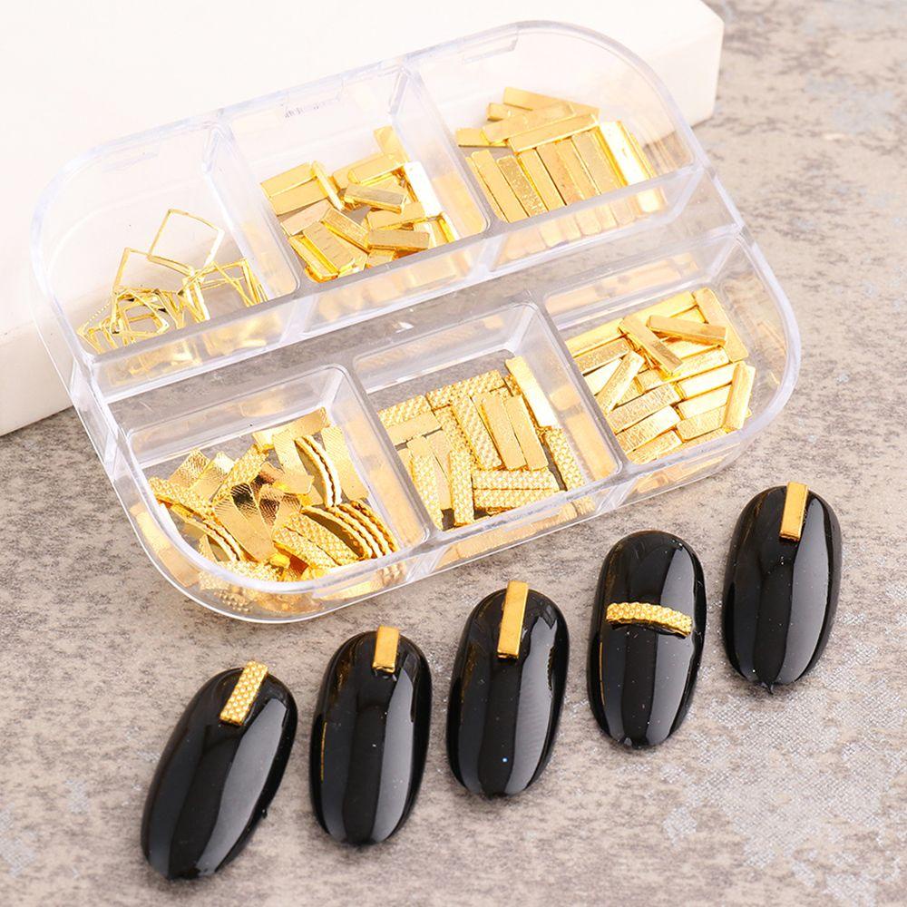Preva 6kisi Pesona Logam Kuku Campuran 3D Glitter Perhiasan Nail Art Dekorasi