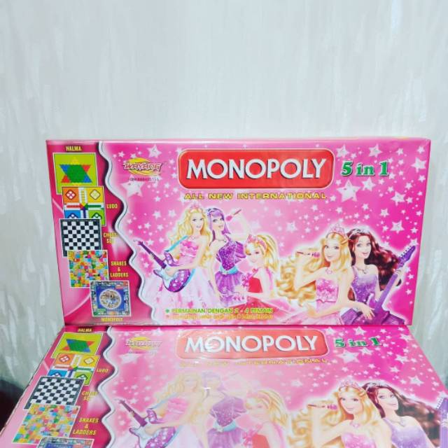 Mainan monopoli internasional karakter 5in1 karakter cewe dan cowo