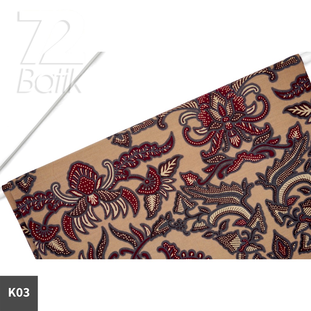 KAIN BATIK PREMIUM Bahan Katun Motif Kembang Warna Coklat Cream Putih Tulang 722979 Cap 72 Jarik Jarit Samping Kebat Panjang Batik Katun Modern Premium Bahan Seragam Batik Pernikahan Kantor Keluarga Murah Kamen Jadi Batik Bali Lembaran